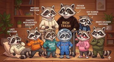The Raccoon Family Collection