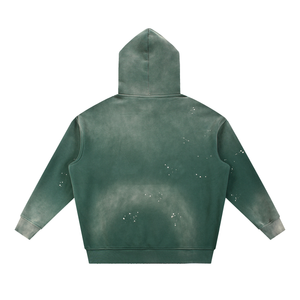 Vintage Washed Frayed Fleece Hoodie