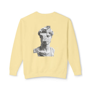 Sculpture Collage Crewneck Sweatshirt — Minimal Art Bust Graphic