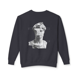 Sculpture Collage Crewneck Sweatshirt — Minimal Art Bust Graphic