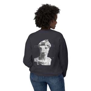 Sculpture Collage Crewneck Sweatshirt — Minimal Art Bust Graphic