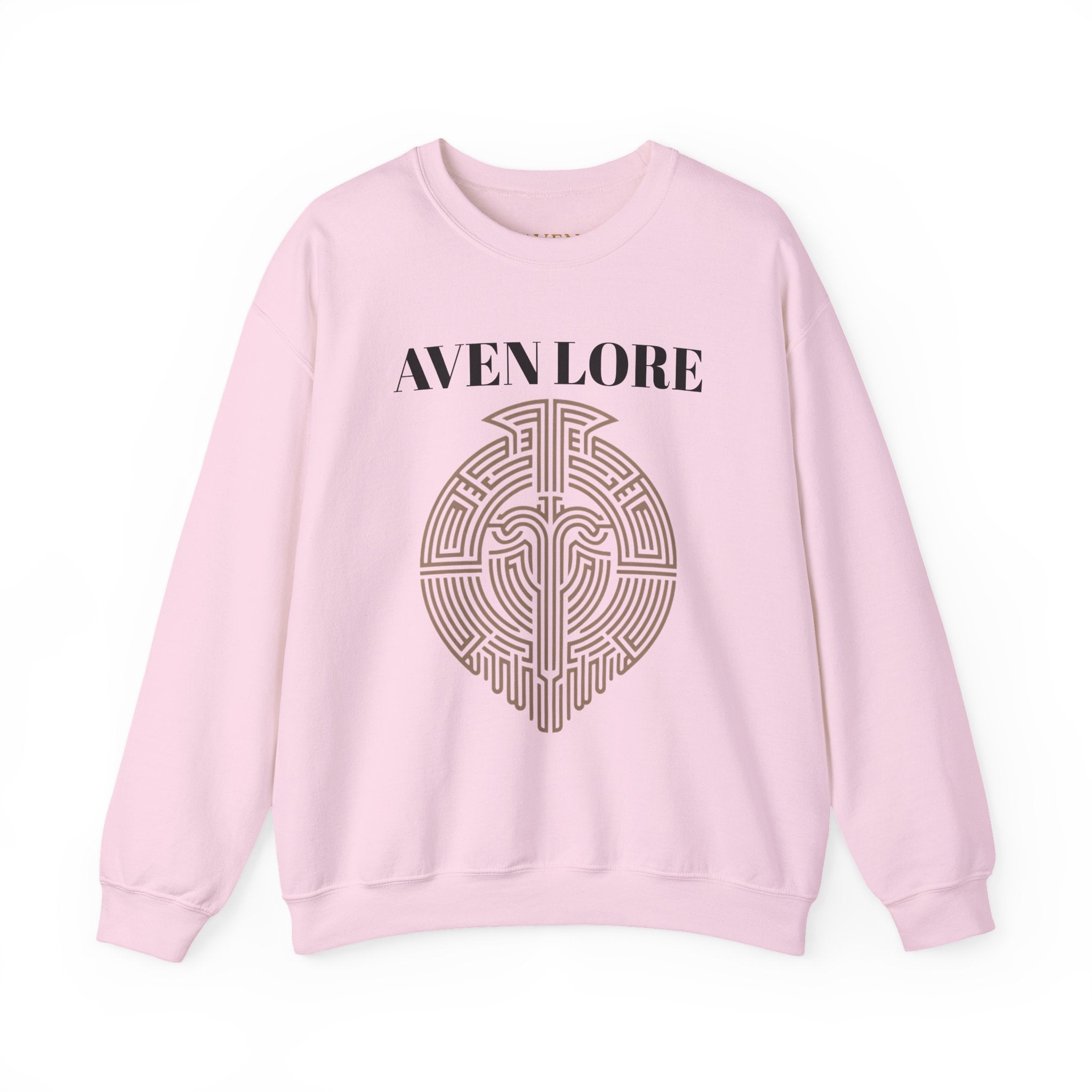 Crewneck Sweatshirt — Aven Lore Maze Logo (Minimalist Spiritual Graphic)