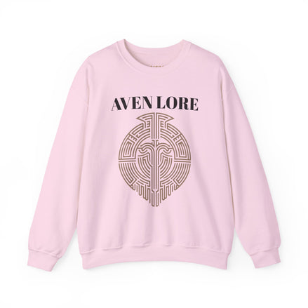 Crewneck Sweatshirt — Aven Lore Maze Logo (Minimalist Spiritual Graphic)