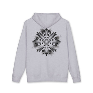 Aven Lore Hoodie — Minimal Logo Front & Ornamental Floral Back Pullover
