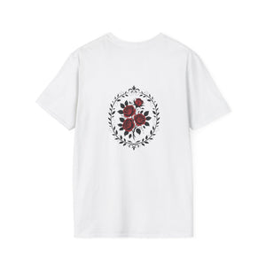 Floral Crest T-Shirt — Vintage Rose Back Print