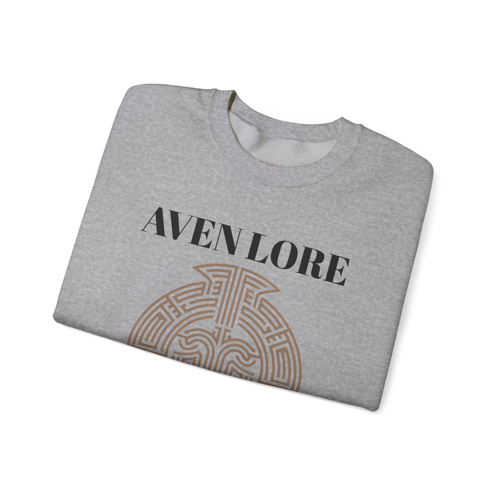 Crewneck Sweatshirt — Aven Lore Maze Logo (Minimalist Spiritual Graphic)