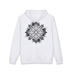 Aven Lore Hoodie — Minimal Logo Front & Ornamental Floral Back Pullover