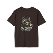 Too Refined for Decaf T-Shirt — Vintage Dapper Raccoon Coffee Tee