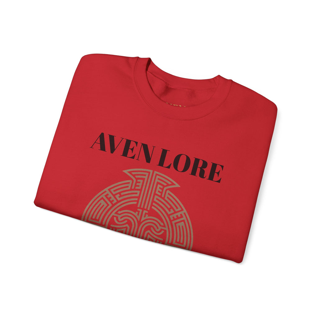 Crewneck Sweatshirt — Aven Lore Maze Logo (Minimalist Spiritual Graphic)