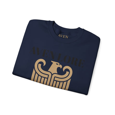 Aven Lore Crewneck Sweatshirt — Vintage Gold Eagle Graphic
