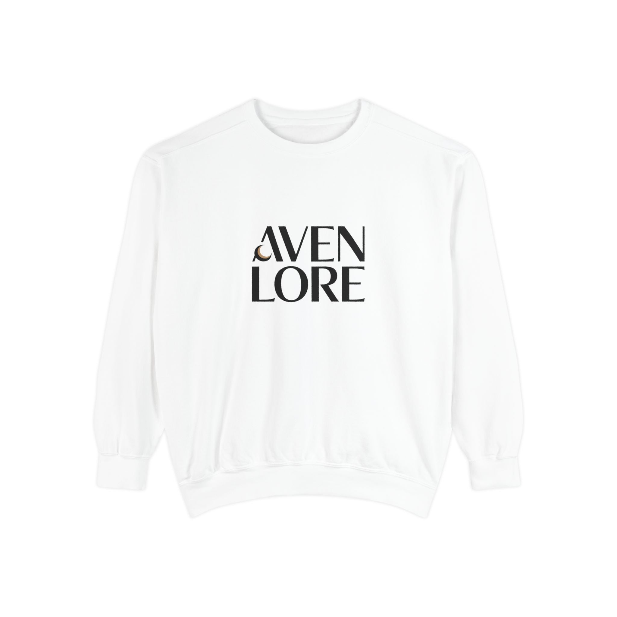 Aven Lore Sweatshirt — 'WHY NOT' Back Graphic Garment-Dyed Crewneck