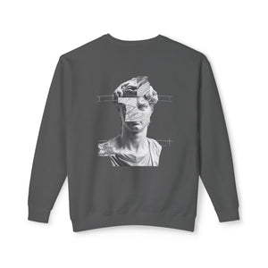 Sculpture Collage Crewneck Sweatshirt — Minimal Art Bust Graphic