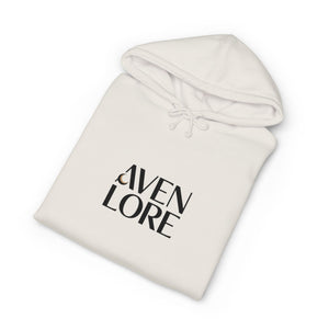 Aven Lore Hoodie — Minimal Logo Front & Ornamental Floral Back Pullover
