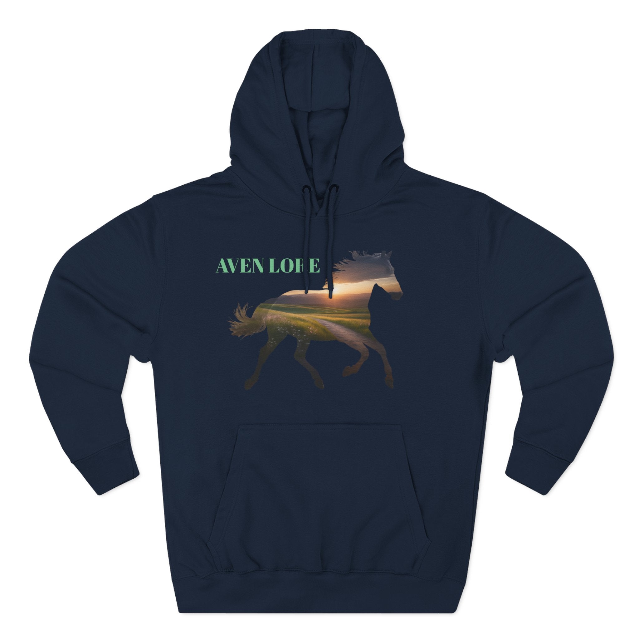 Equestrian Sunset Hoodie, Cozy Horse Lover Fleece Hoodie, Stylish Equine Gift, Perfect for Horse Riding, Warm Layer for Fall