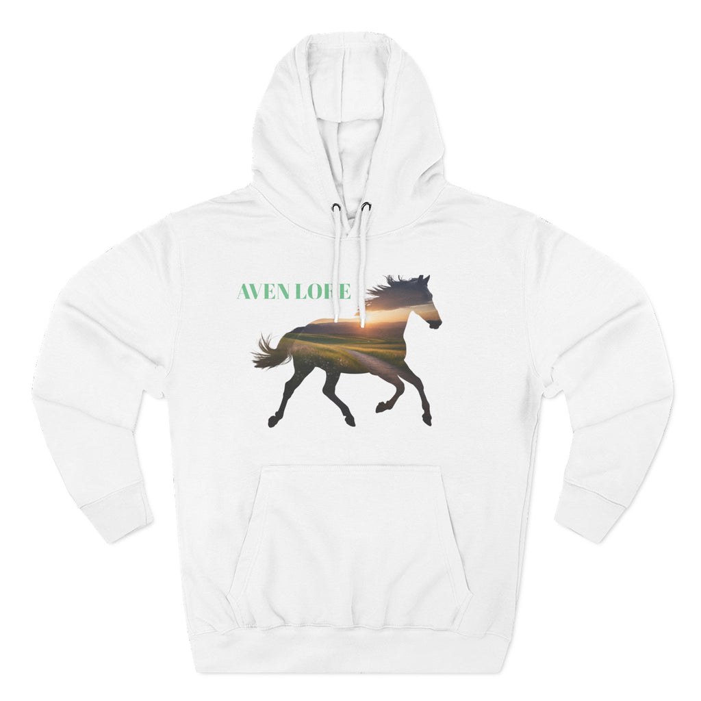 Equestrian Sunset Hoodie, Cozy Horse Lover Fleece Hoodie, Stylish Equine Gift, Perfect for Horse Riding, Warm Layer for Fall