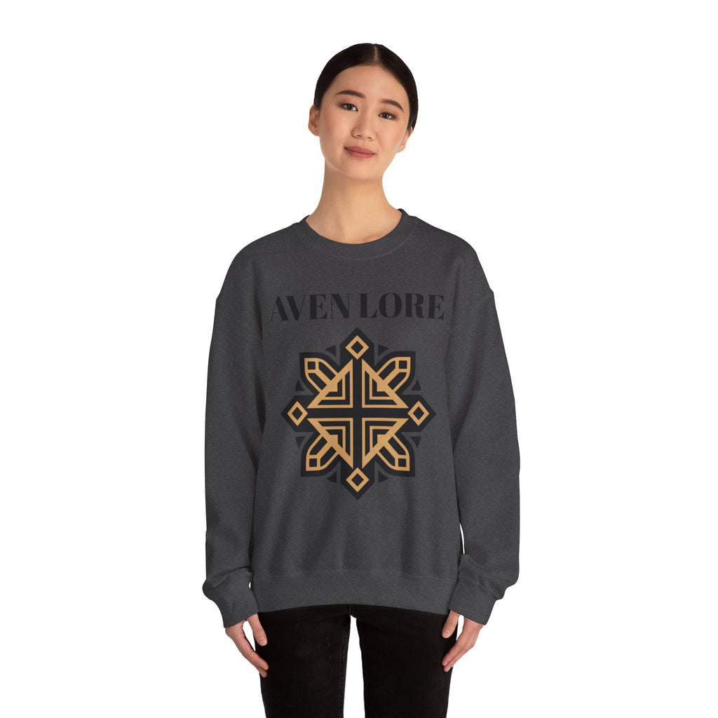 Aven Lore Crewneck Sweatshirt — Geometric Rune Emblem