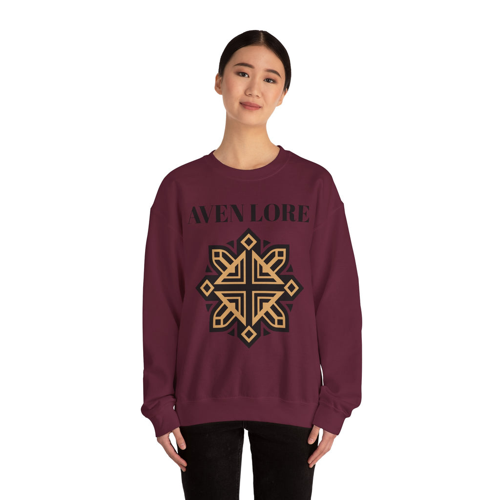 Aven Lore Crewneck Sweatshirt — Geometric Rune Emblem