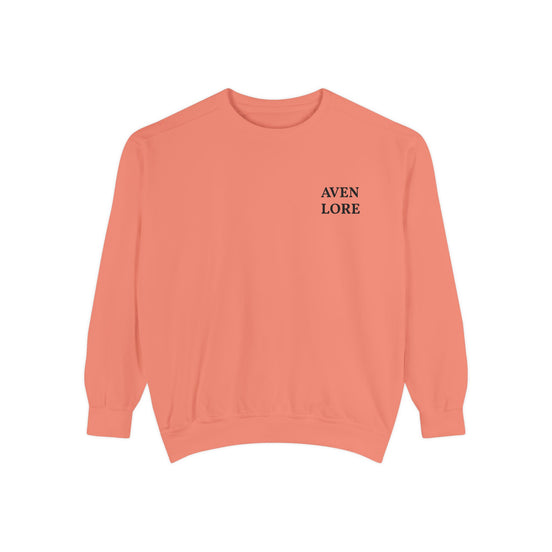 Aven Lore Embroidered Sweatshirt — Minimal White Crewneck