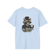Too Refined for Decaf T-Shirt — Vintage Dapper Raccoon Coffee Tee