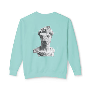 Sculpture Collage Crewneck Sweatshirt — Minimal Art Bust Graphic