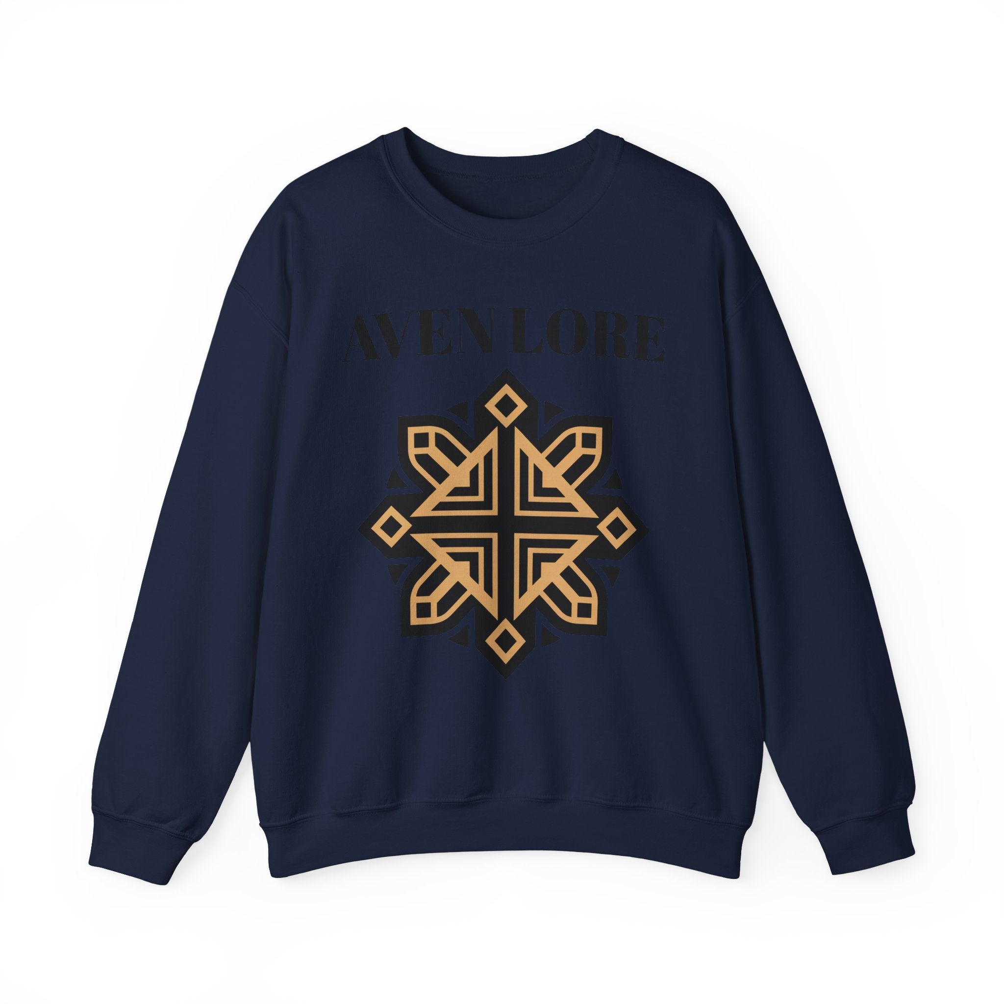 Aven Lore Crewneck Sweatshirt — Geometric Rune Emblem