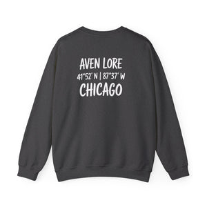 Chicago Coordinates Crewneck Sweatshirt — "Aven Lore" City Pride Pullover