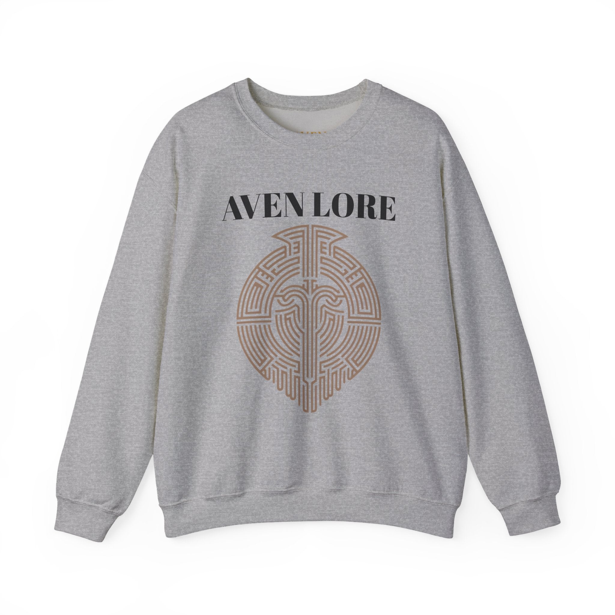 Crewneck Sweatshirt — Aven Lore Maze Logo (Minimalist Spiritual Graphic)