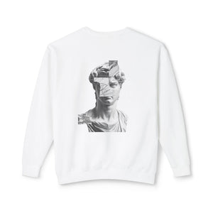 Sculpture Collage Crewneck Sweatshirt — Minimal Art Bust Graphic