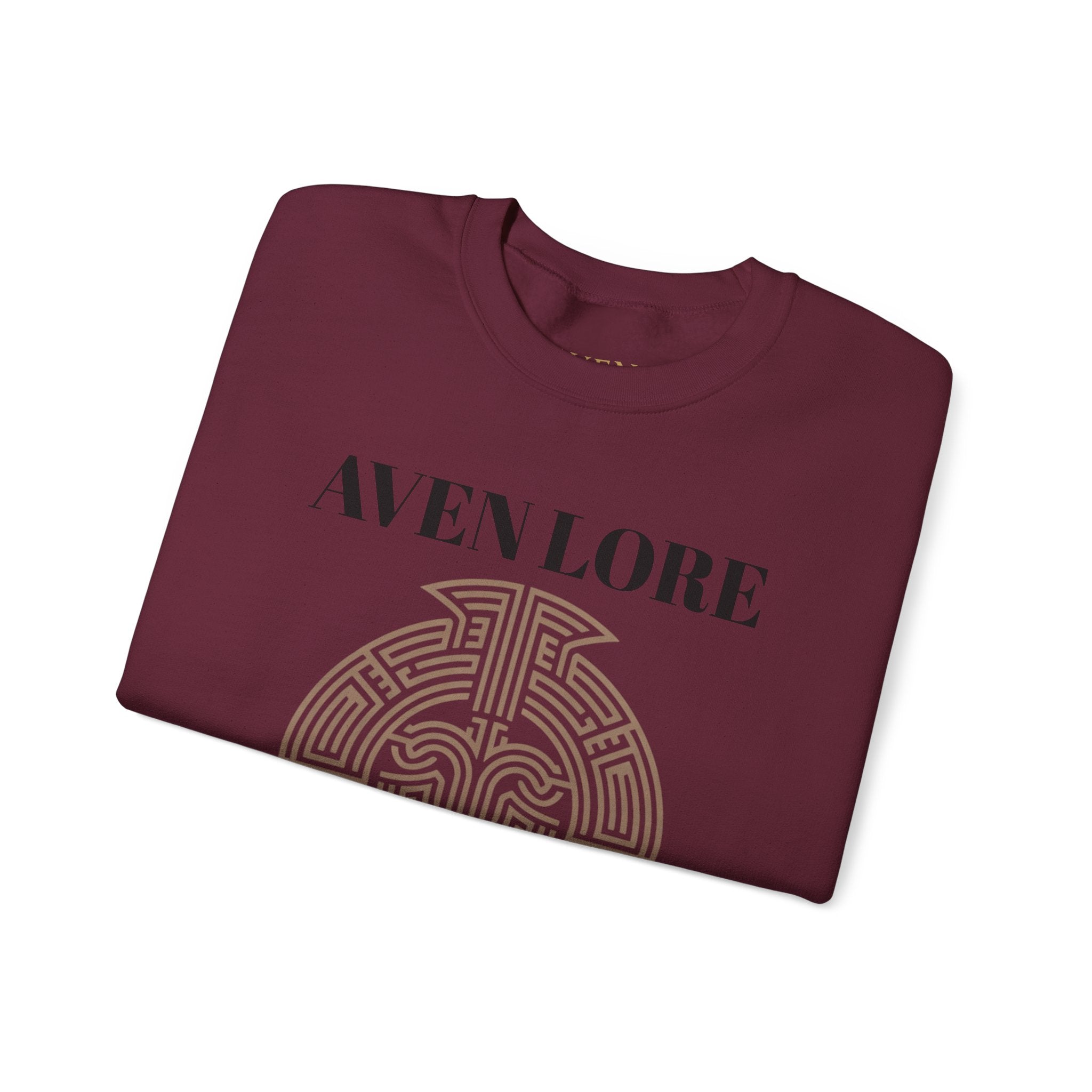 Crewneck Sweatshirt — Aven Lore Maze Logo (Minimalist Spiritual Graphic)