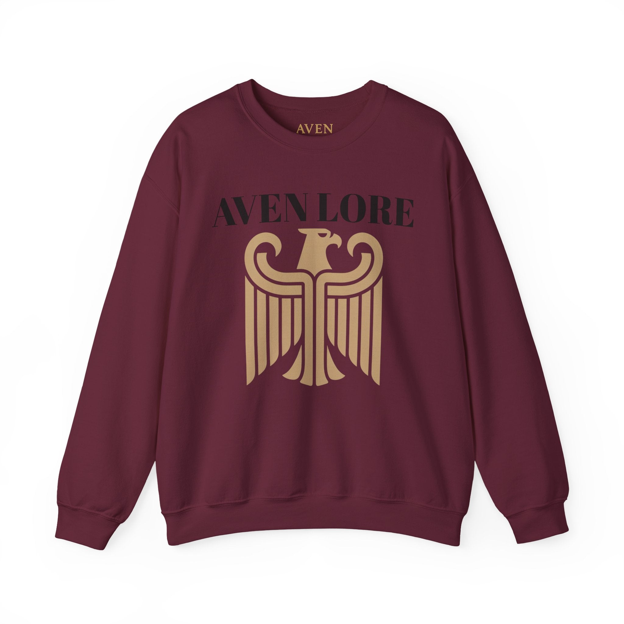 Aven Lore Crewneck Sweatshirt — Vintage Gold Eagle Graphic