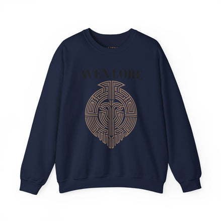 Crewneck Sweatshirt — Aven Lore Maze Logo (Minimalist Spiritual Graphic)