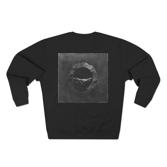 Dark Moon Graphic Sweatshirt — Minimalist Surreal Mountain Circle Crewneck
