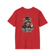 Too Refined for Decaf T-Shirt — Vintage Dapper Raccoon Coffee Tee