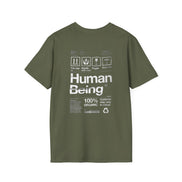 Human Being Graphic T-Shirt — 'Human Being' Organic Style Back Print
