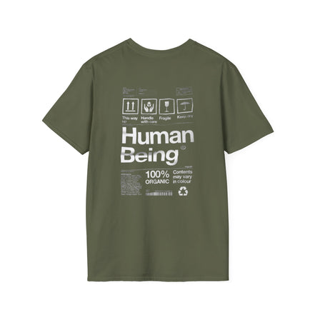 Human Being Graphic T-Shirt — 'Human Being' Organic Style Back Print