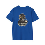 Too Refined for Decaf T-Shirt — Vintage Dapper Raccoon Coffee Tee