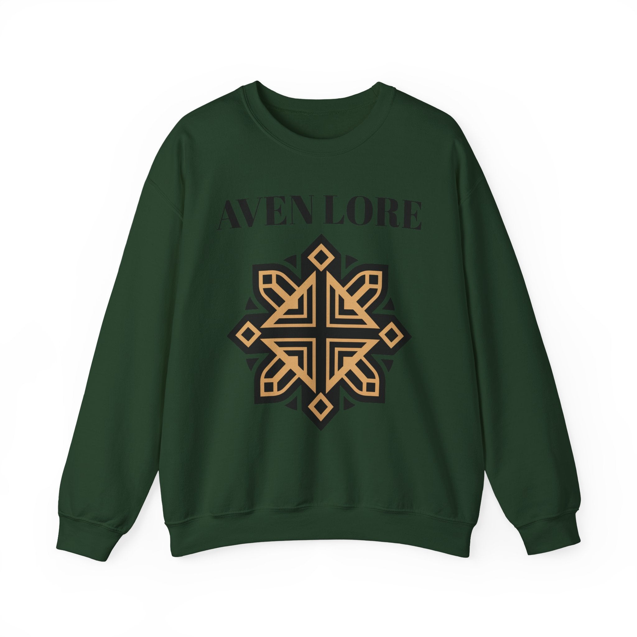 Aven Lore Crewneck Sweatshirt — Geometric Rune Emblem