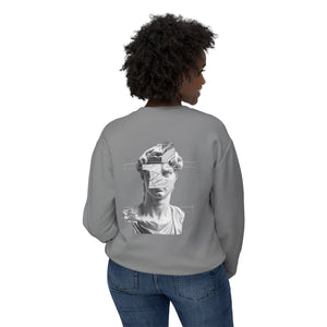 Sculpture Collage Crewneck Sweatshirt — Minimal Art Bust Graphic
