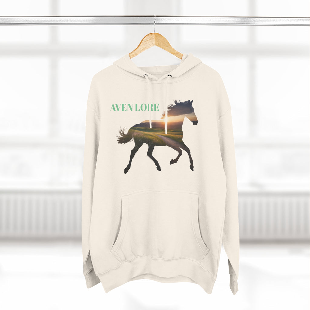 Equestrian Sunset Hoodie, Cozy Horse Lover Fleece Hoodie, Stylish Equine Gift, Perfect for Horse Riding, Warm Layer for Fall