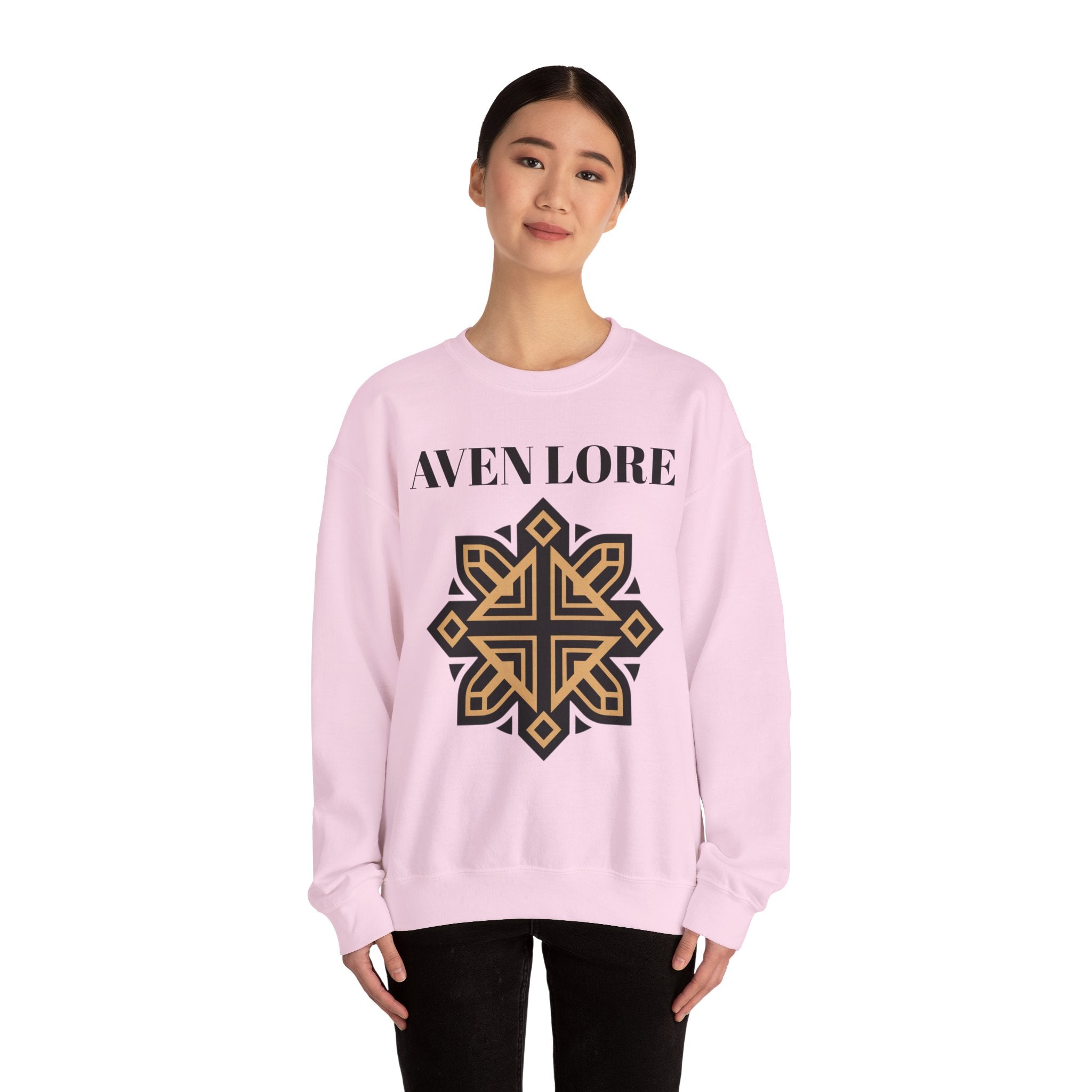 Aven Lore Crewneck Sweatshirt — Geometric Rune Emblem