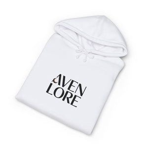 Aven Lore Hoodie — Minimal Logo Front & Ornamental Floral Back Pullover