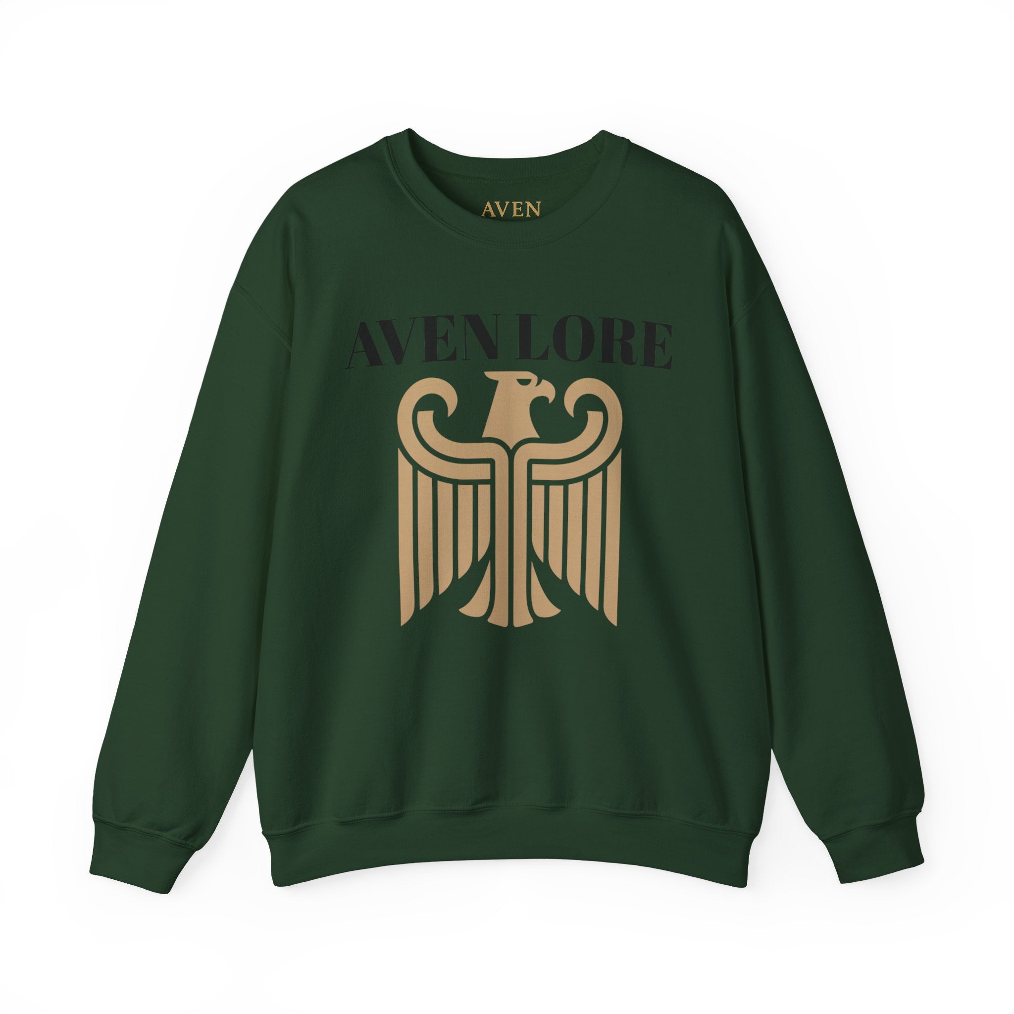 Aven Lore Crewneck Sweatshirt — Vintage Gold Eagle Graphic