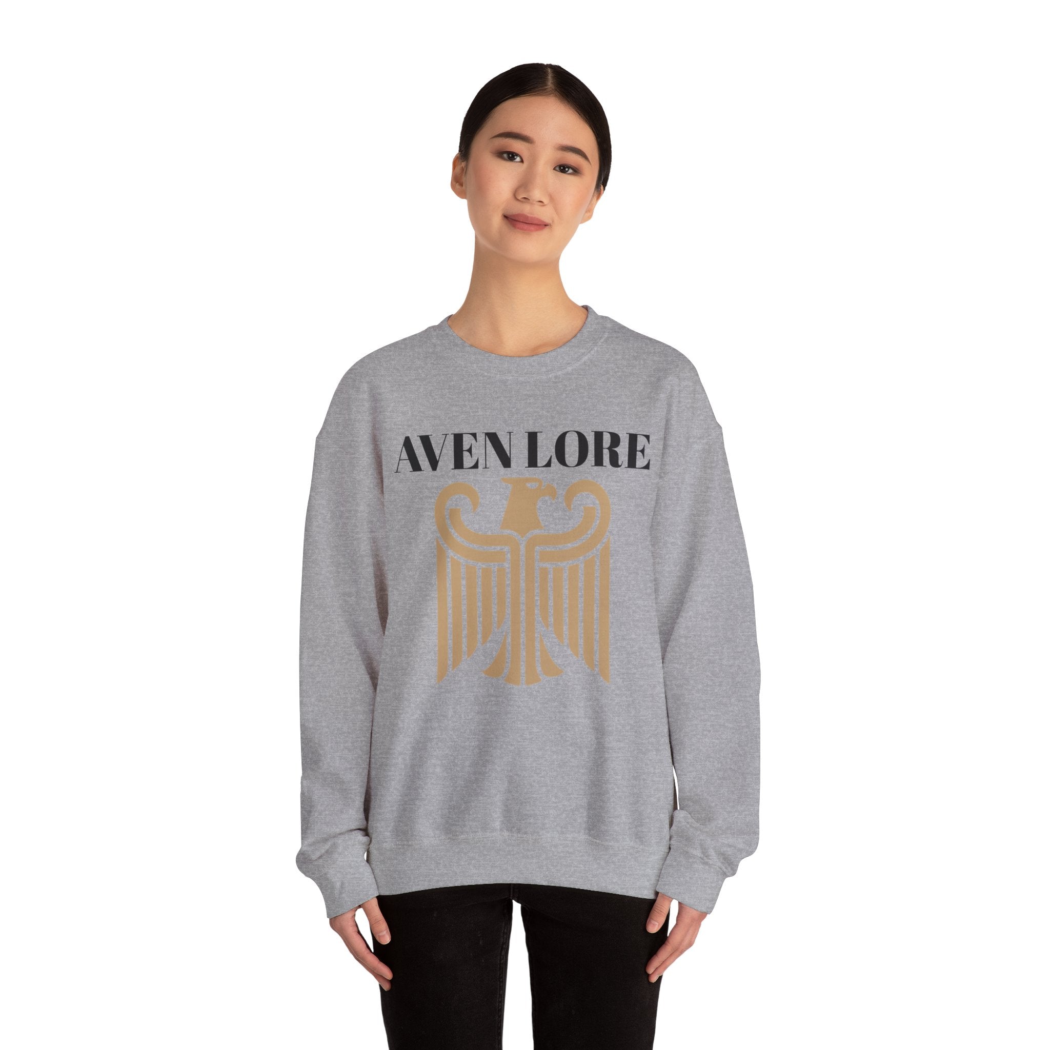 Aven Lore Crewneck Sweatshirt — Vintage Gold Eagle Graphic