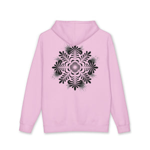 Aven Lore Hoodie — Minimal Logo Front & Ornamental Floral Back Pullover
