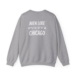 Chicago Coordinates Crewneck Sweatshirt — "Aven Lore" City Pride Pullover