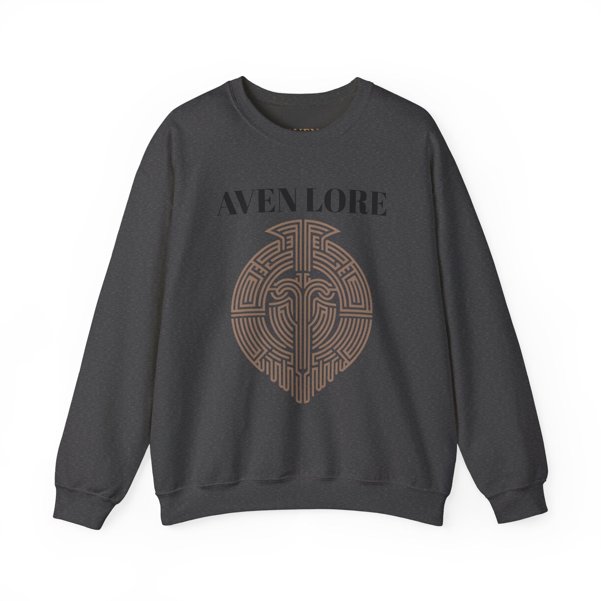 Crewneck Sweatshirt — Aven Lore Maze Logo (Minimalist Spiritual Graphic)