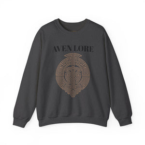Crewneck Sweatshirt — Aven Lore Maze Logo (Minimalist Spiritual Graphic)