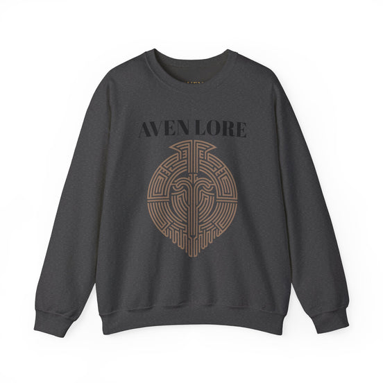 Crewneck Sweatshirt — Aven Lore Maze Logo (Minimalist Spiritual Graphic)