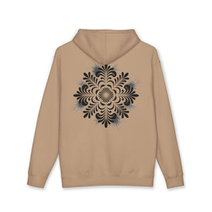 Aven Lore Hoodie — Minimal Logo Front & Ornamental Floral Back Pullover