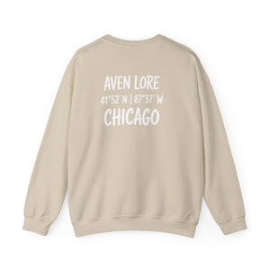 Chicago Coordinates Crewneck Sweatshirt — "Aven Lore" City Pride Pullover
